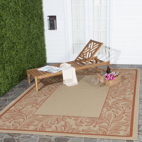 Safavieh Courtyard 8'-0" x 11'-0" Rug in Natural / Terra