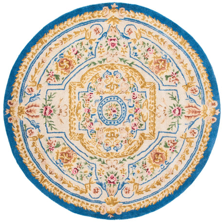 Safavieh Savonnerie 6'-0" x 6'-0" Rug in Blue / Ivory