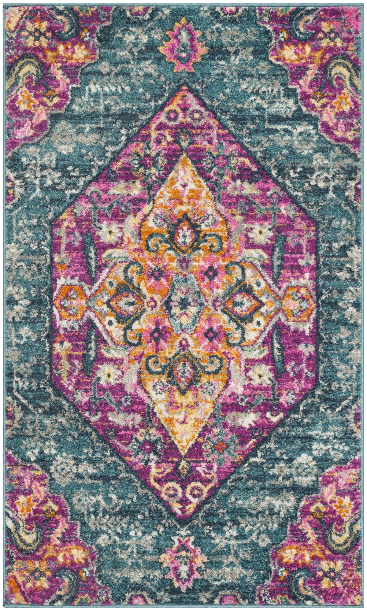 Safavieh Madison 3'-0" x 5'-0" Rug in Blue / Fuchsia