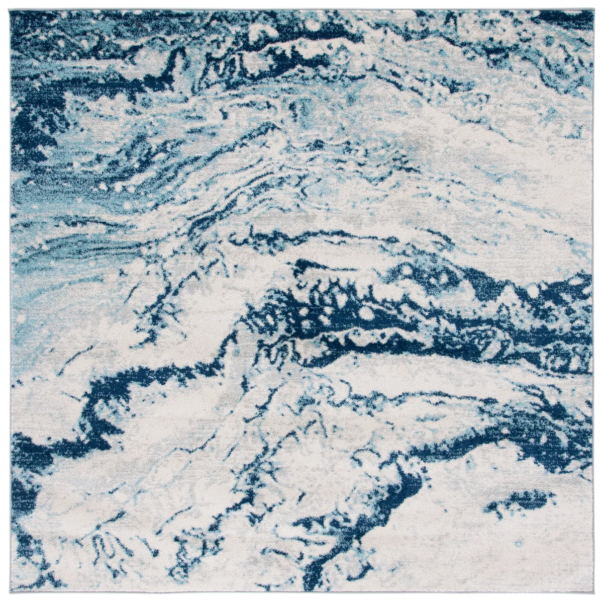 Safavieh Tulum 6'-7" x 6'-7" Rug in Ivory / Blue