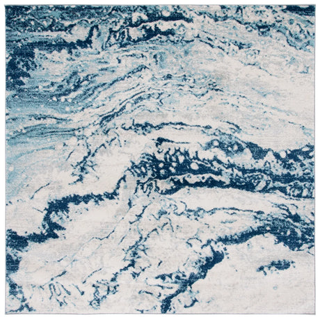Safavieh Tulum 6'-7" x 6'-7" Rug in Ivory / Blue