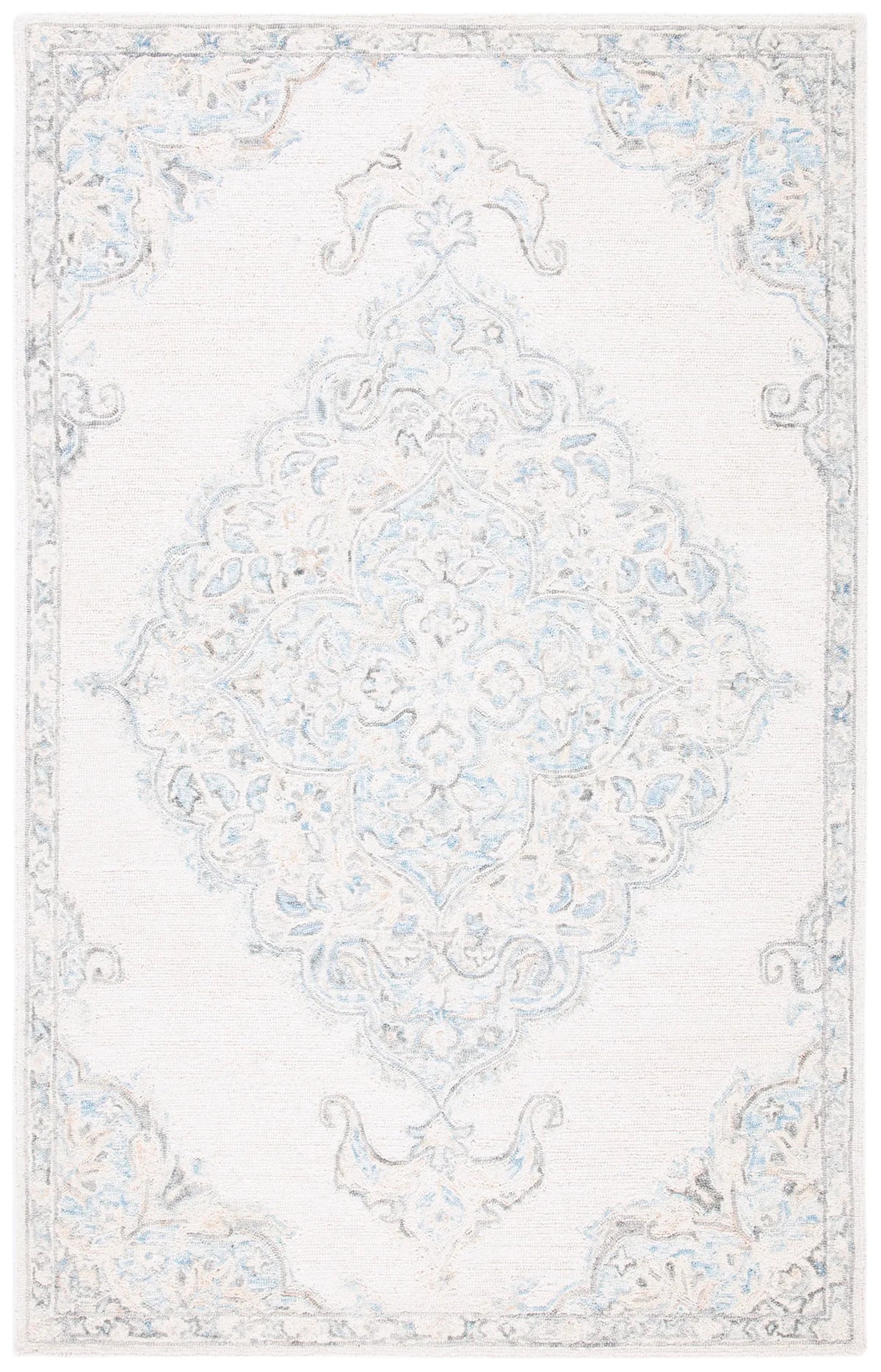 Safavieh Micro-Loop 4'-0" x 6'-0" Rug in Ivory / Blue
