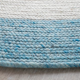 Safavieh Braided 5'-0" x 5'-0" Rug in Ivory / Blue