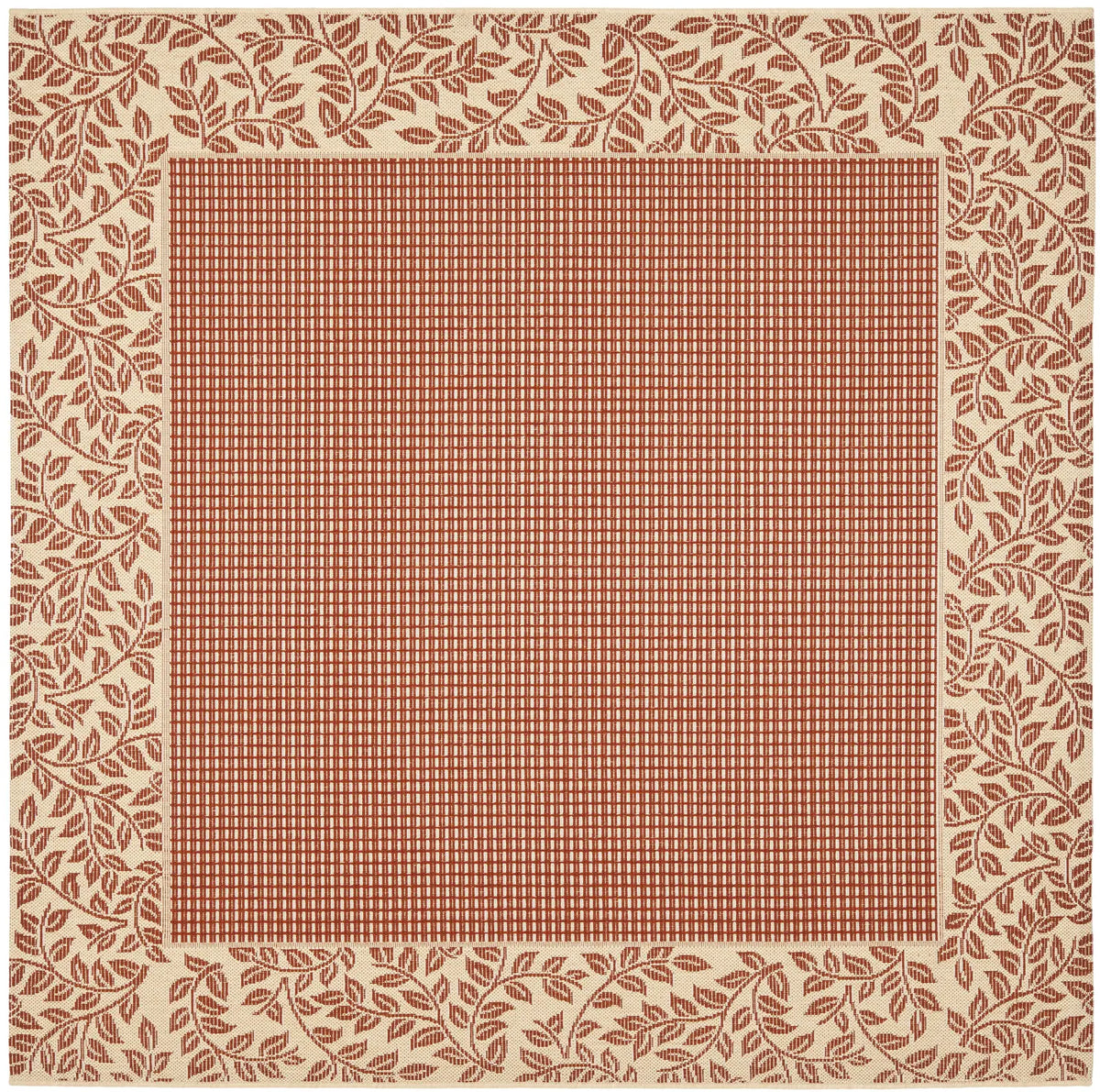 Safavieh Courtyard 6'-7" x 6'-7" Rug in Red / Natural