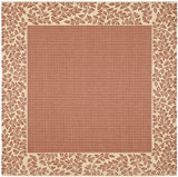Safavieh Courtyard 6'-7" x 6'-7" Rug in Red / Natural