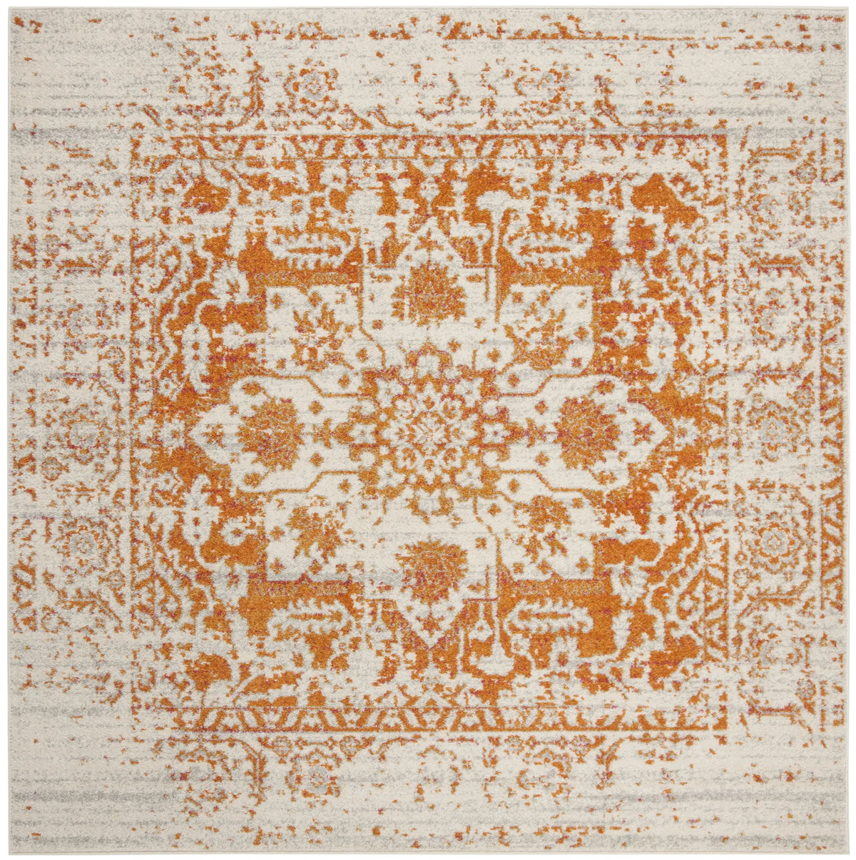 Safavieh Madison 6'-7" x 6'-7" Rug in Orange / Ivory