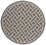 Safavieh Courtyard 6'-7" x 6'-7" Rug in Anthracite / Light Beige