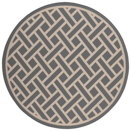 Safavieh Courtyard 6'-7" x 6'-7" Rug in Anthracite / Light Beige