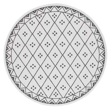 Safavieh Courtyard 6'-7" x 6'-7" Rug in Ivory / Black