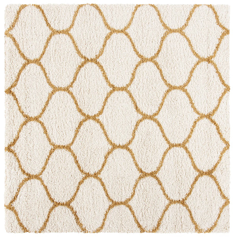 Safavieh Hudson Shag 7'-0" x 7'-0" Rug in Ivory / Gold