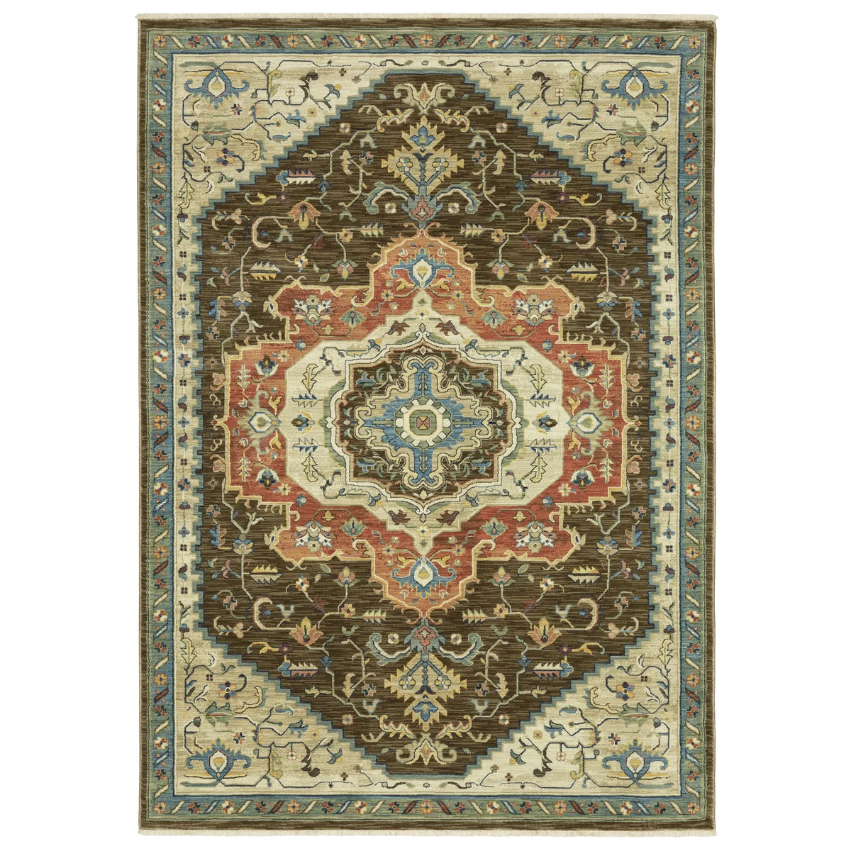 Oriental Weavers Sphinx Francesca Fr09M Brown/ Multi Rug - main flat