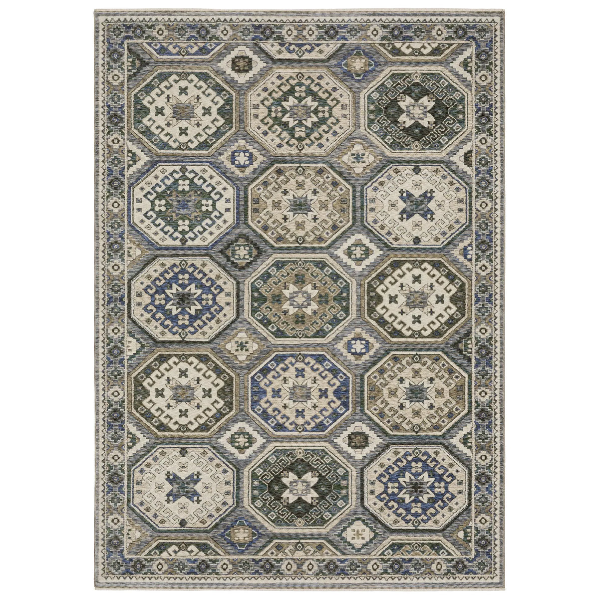 Oriental Weavers Sphinx HASTINGS HA05H Ivory Geometric Rugs - main flat