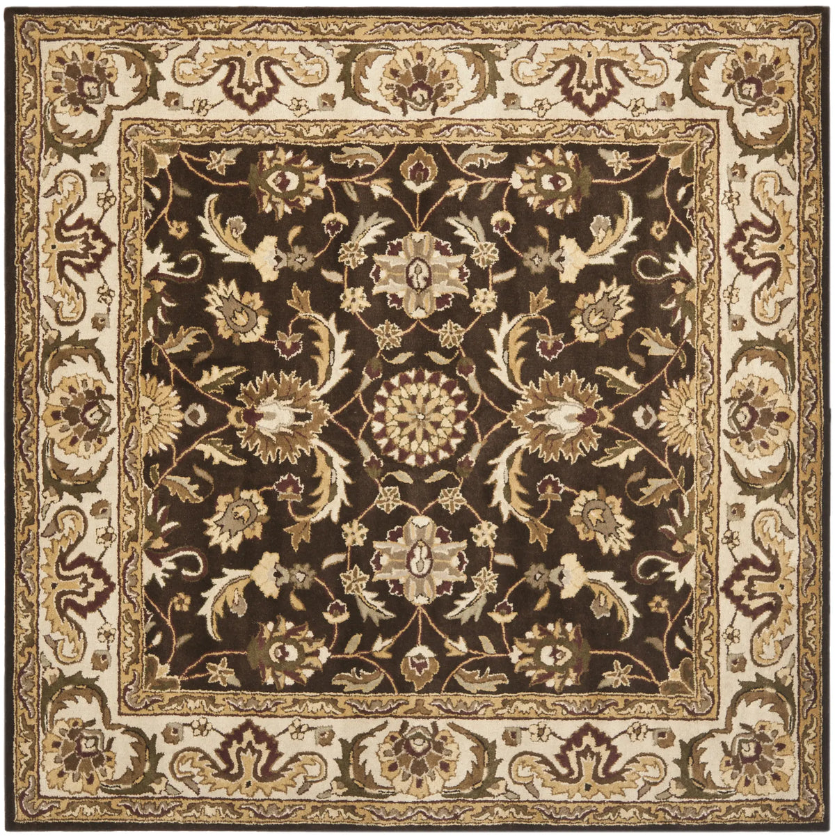 Safavieh Royalty 7'-0" x 7'-0" Rug in Chocolate / Beige