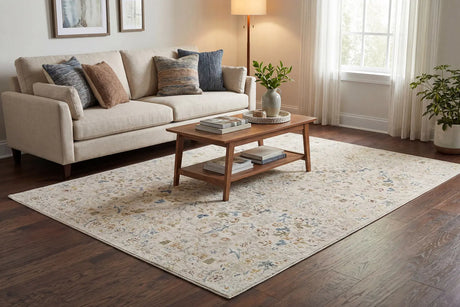 Dynamic Rugs Bloomfield 19601 Power Loomed Transitional Cream/Multi Rug - Room