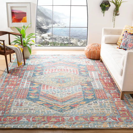 Safavieh Saffron 8'-0" x 10'-0" Rug in Fuchsia / Blue
