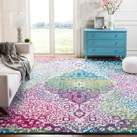 Safavieh Watercolor 6'-7" x 9'-0" Rug in Ivory / Fuchsia