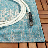 Safavieh Courtyard 6'-7" x 9'-6" Rug in Aqua / Grey