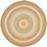 Safavieh Braided 6'-0" x 6'-0" Rug in Tan / Multi
