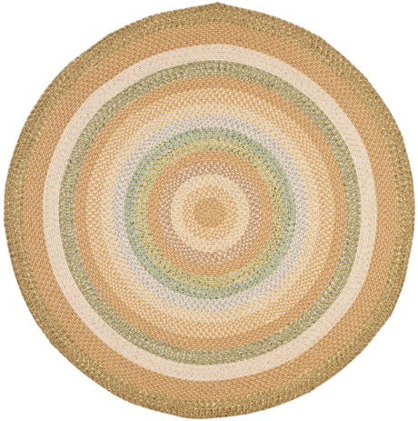 Safavieh Braided 6'-0" x 6'-0" Rug in Tan / Multi
