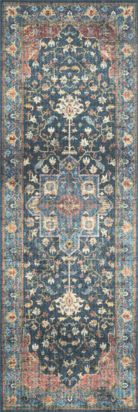 Loloi Skye Sky-08 Denim/Brick Rugs - runner flat