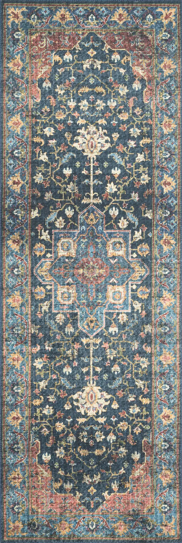 Loloi Skye Sky-08 Denim/Brick Rugs - runner flat