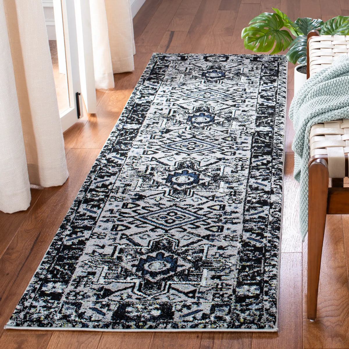 Safavieh Vintage Hamadan 2'-3" x 10'-0" Rug in Light Grey / Dark Grey