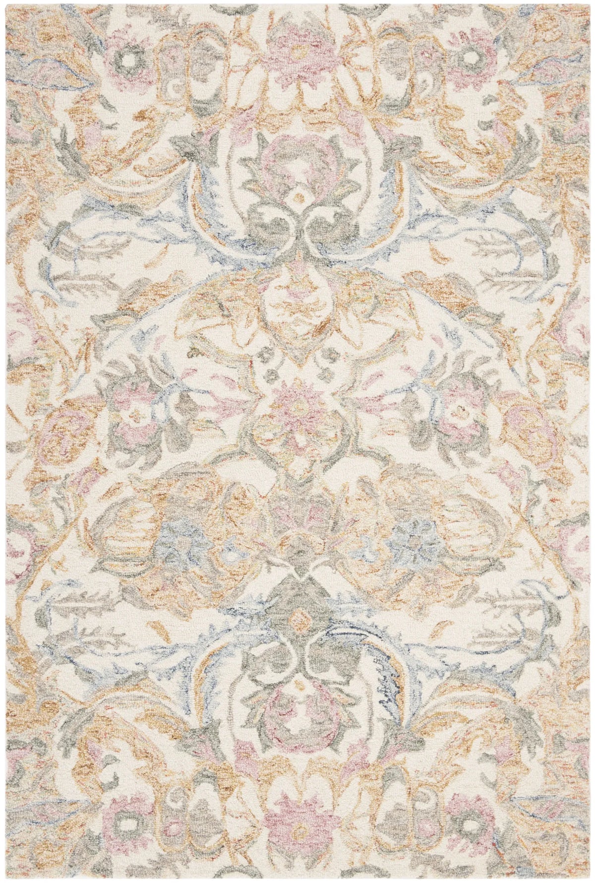 Safavieh Micro-Loop 4'-0" x 6'-0" Rug in Ivory / Blue