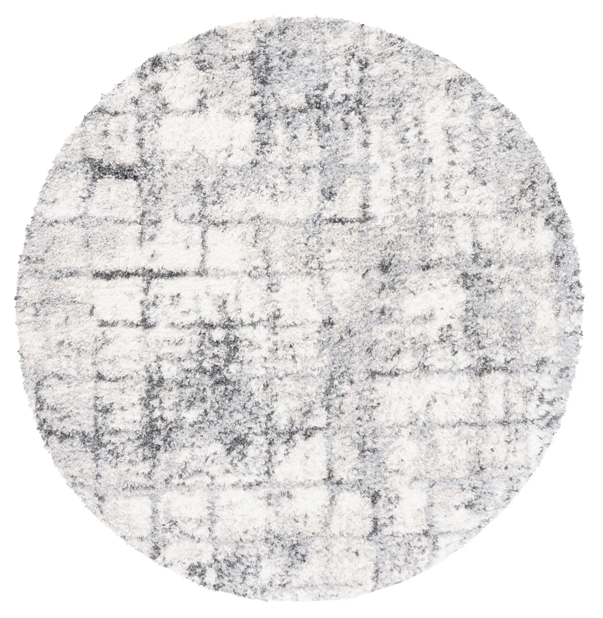 Safavieh Berber Shag 6'-7" x 6'-7" Rug in Grey / Ivory
