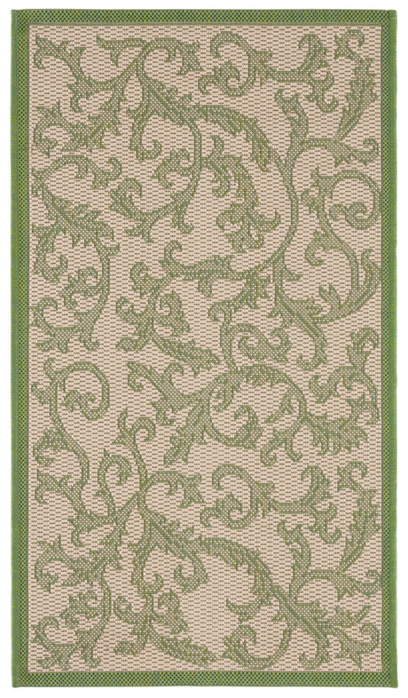 Safavieh Courtyard 2'-0" x 3'-7" Rug in Natural / Olive