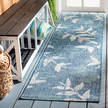 Safavieh Courtyard 2'-3" x 8'-0" Rug in Navy / Blue