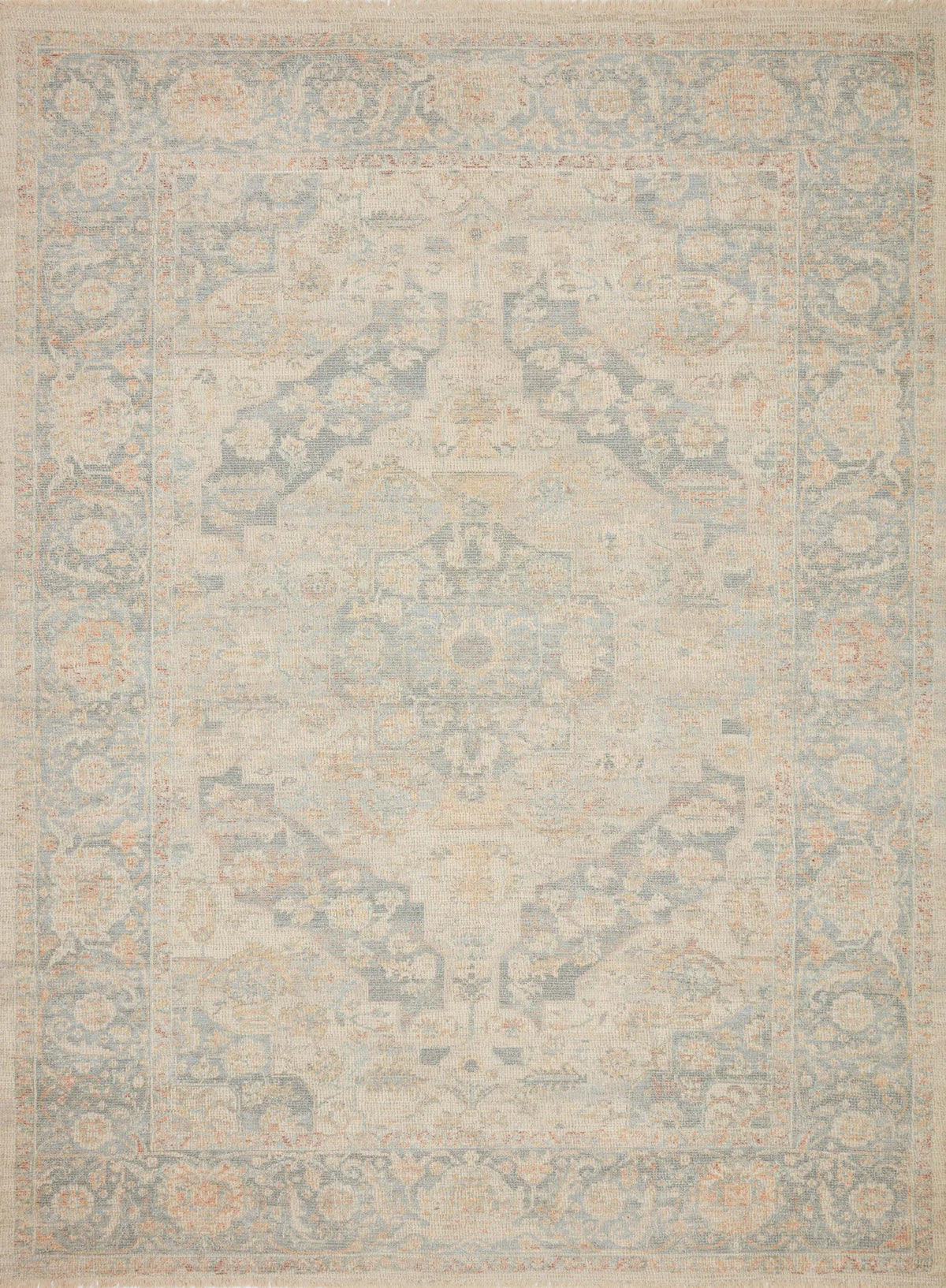 Loloi Priya Pry-08 Bone/Bluestone Rugs - main flat