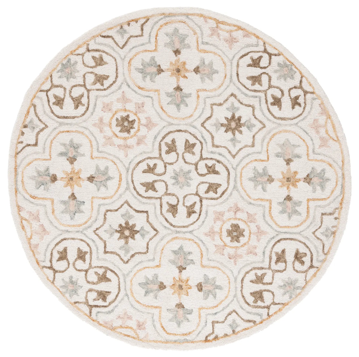 Safavieh Micro-Loop 5'-0" x 5'-0" Rug in Ivory / Grey