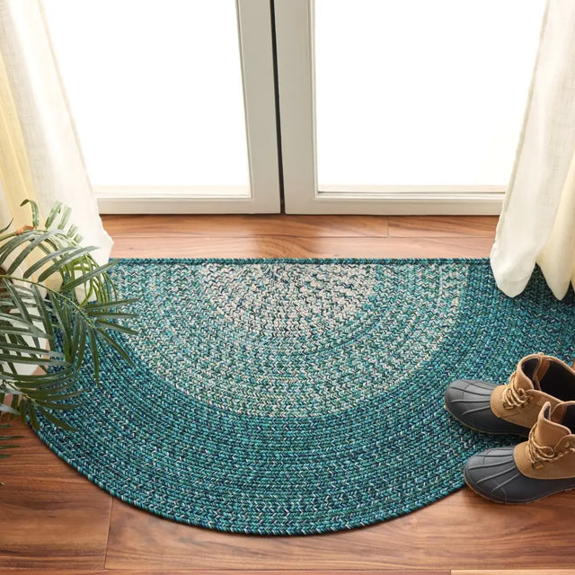 Safavieh Braided 2'-0" x 4'-0" Rug in Ivory / Turquoise