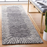 Safavieh Abstract 2'-3" x 12'-0" Rug in Black / Ivory