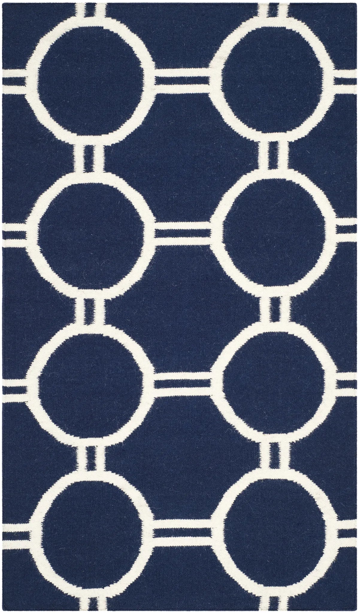 Safavieh Dhurries 3'-0" x 5'-0" Rug in Navy / Ivory