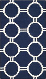 Safavieh Dhurries 3'-0" x 5'-0" Rug in Navy / Ivory