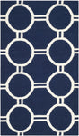 Safavieh Dhurries 3'-0" x 5'-0" Rug in Navy / Ivory
