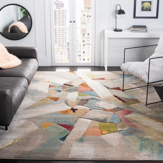 Safavieh Porcello 10'-6" x 14'-0" Rug in Grey / Multi