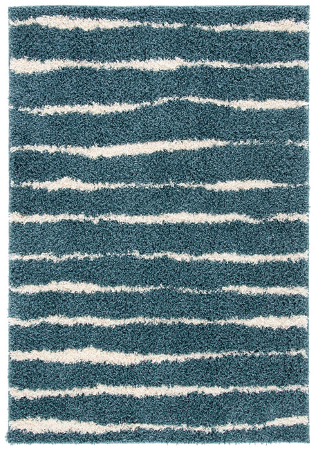 Safavieh Venus Shag 600 4'-0" x 6'-0" Rug in Turquoise / Ivory