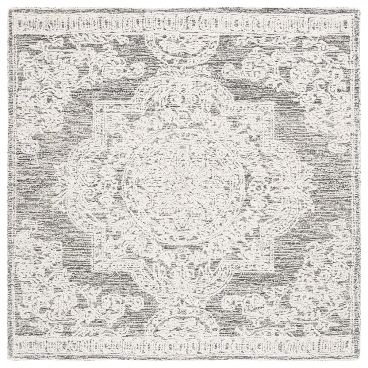 Safavieh Abstract 6'-0" x 6'-0" Rug in Ivory / Charcoal