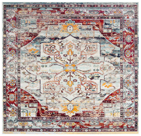 Safavieh Crystal 7'-0" x 7'-0" Rug in Light Blue / Red