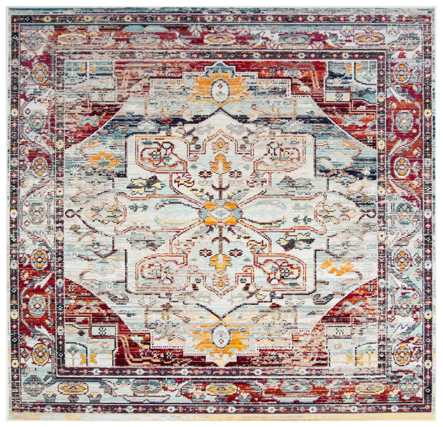 Safavieh Crystal 7'-0" x 7'-0" Rug in Light Blue / Red