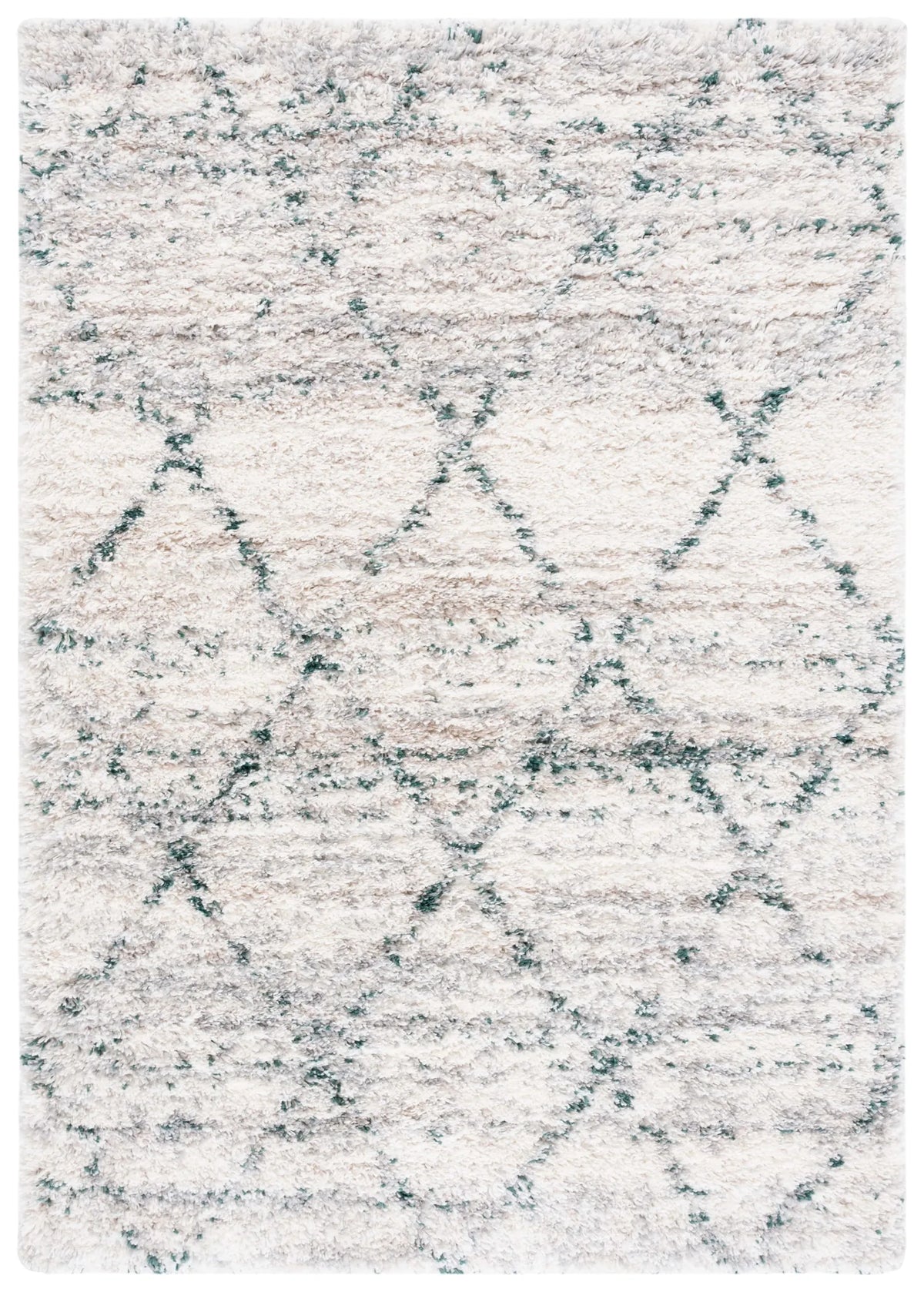 Safavieh Fontana Shag  800 4'-0" x 6'-0" Rug in Green / Ivory