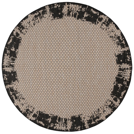 Safavieh Beach House 6'-7" x 6'-7" Rug in Black / Beige