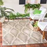 Safavieh Courtyard 4'-0" x 5'-7" Rug in Beige / Green