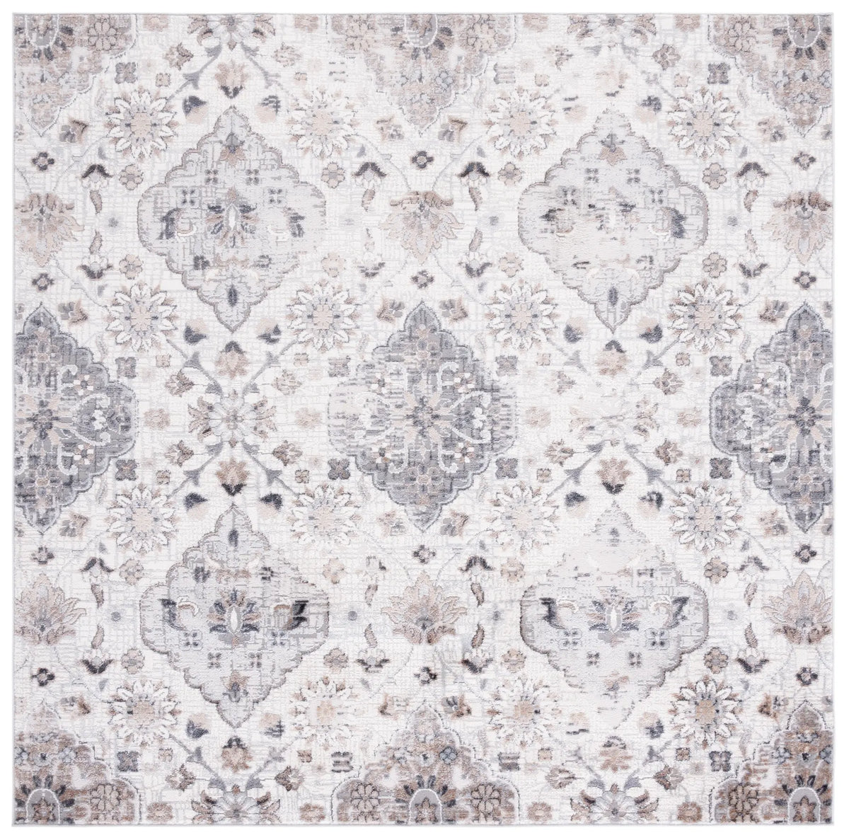 Safavieh Shivan 100 6'-7" x 6'-7" Rug in Ivory / Grey