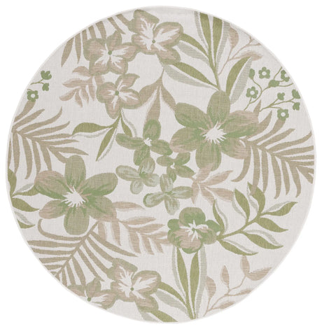 Safavieh Courtyard 6'-7" x 6'-7" Rug in Ivory / Green