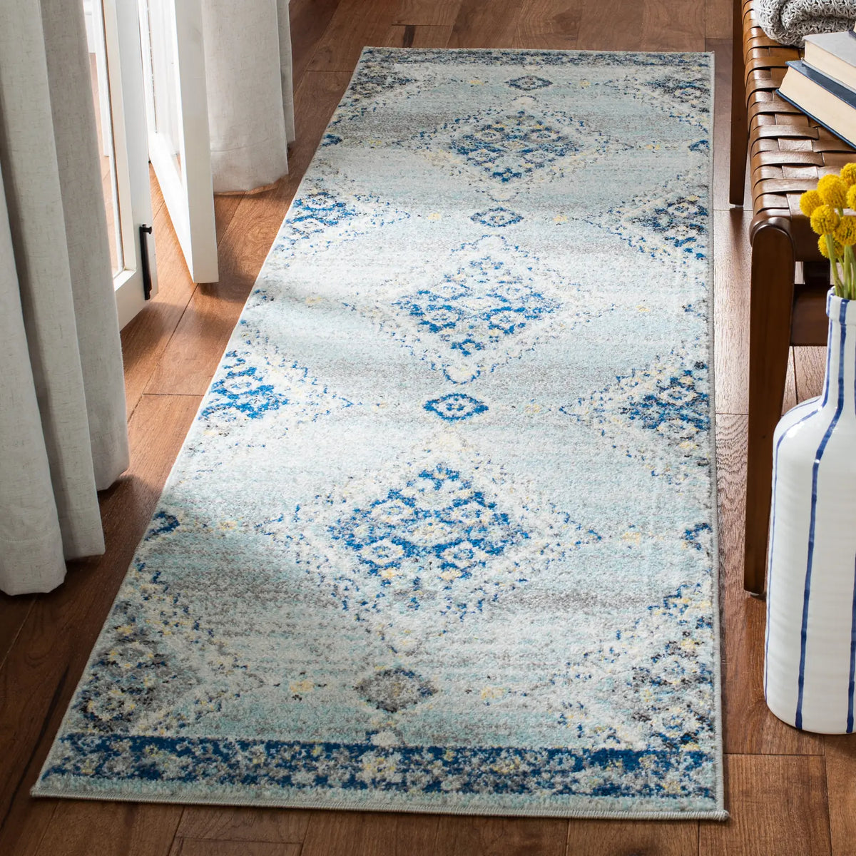 Safavieh Madison 2'-3" x 12'-0" Rug in Grey / Cream