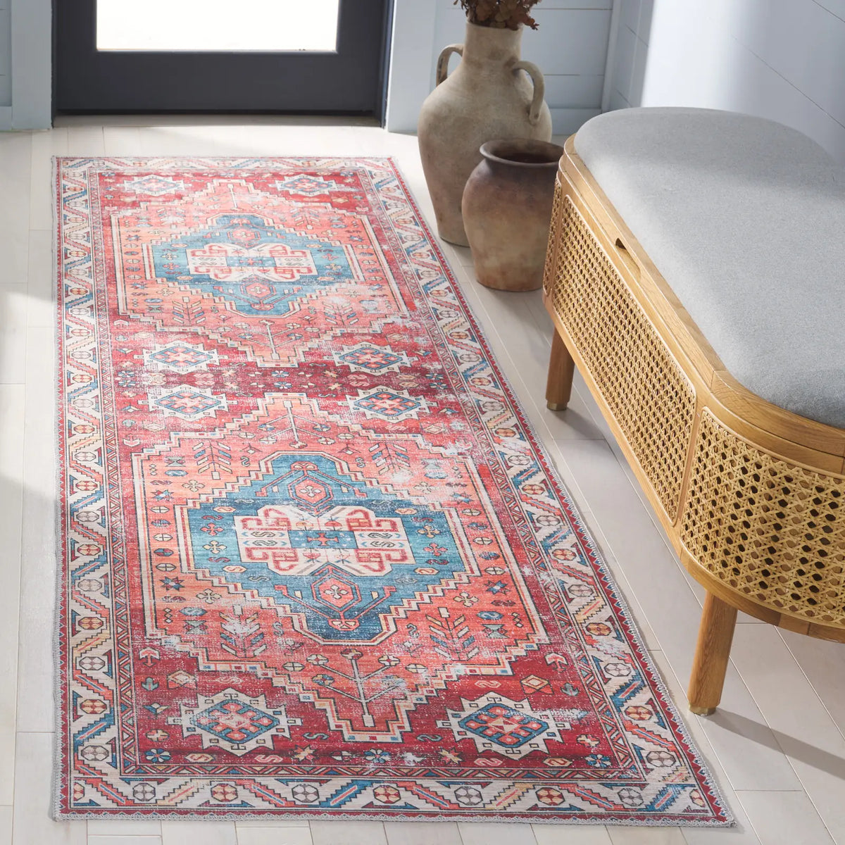 Safavieh Arizona 2'-6" x 8'-0" Rug in Red / Blue