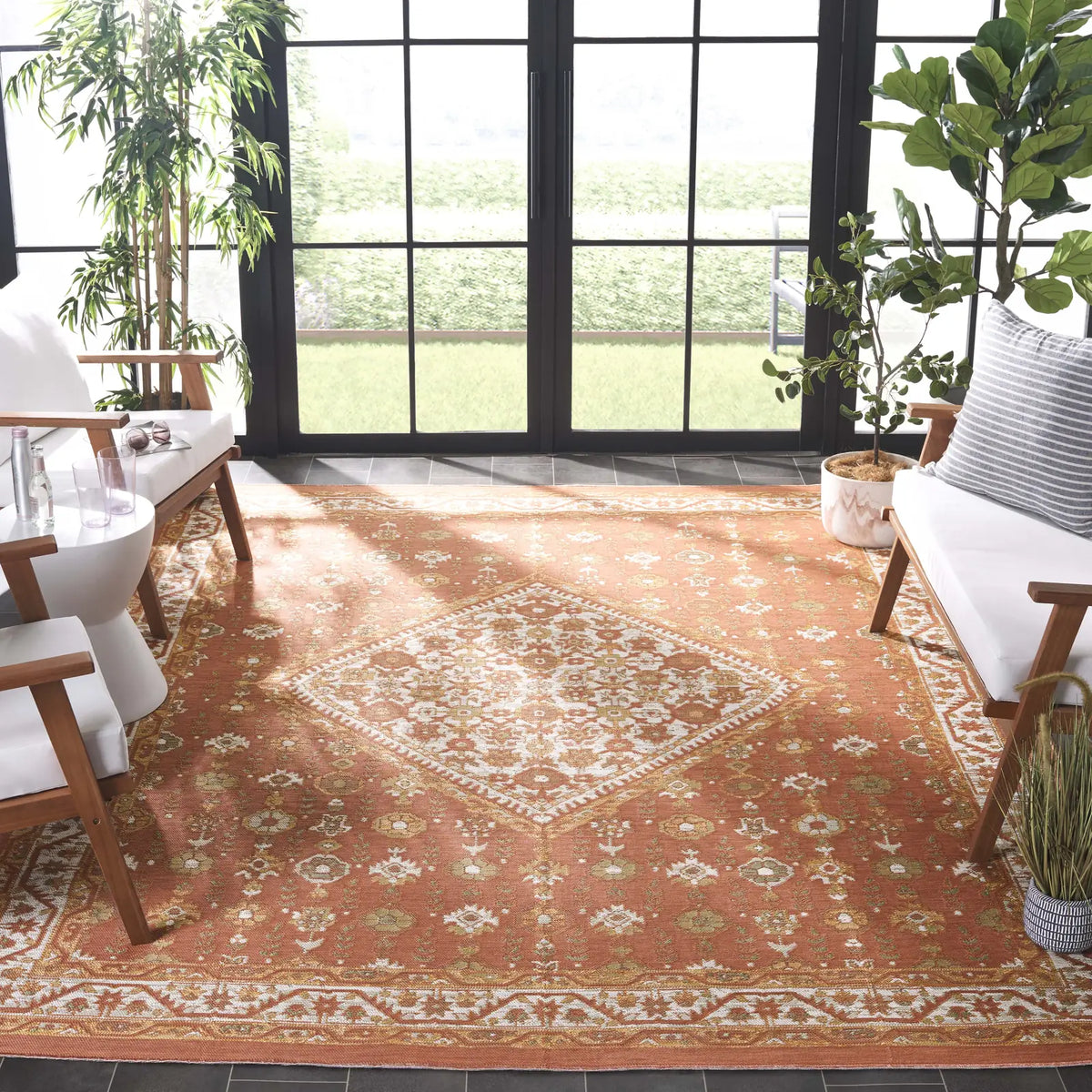 Safavieh Sunrise 8'-0" x 10'-0" Rug in Ivory / Rust Sage